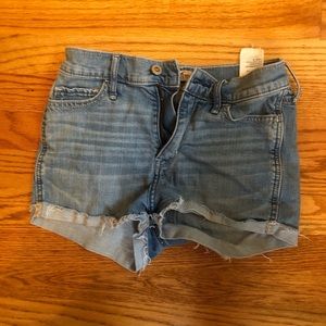 High waisted jean shorts